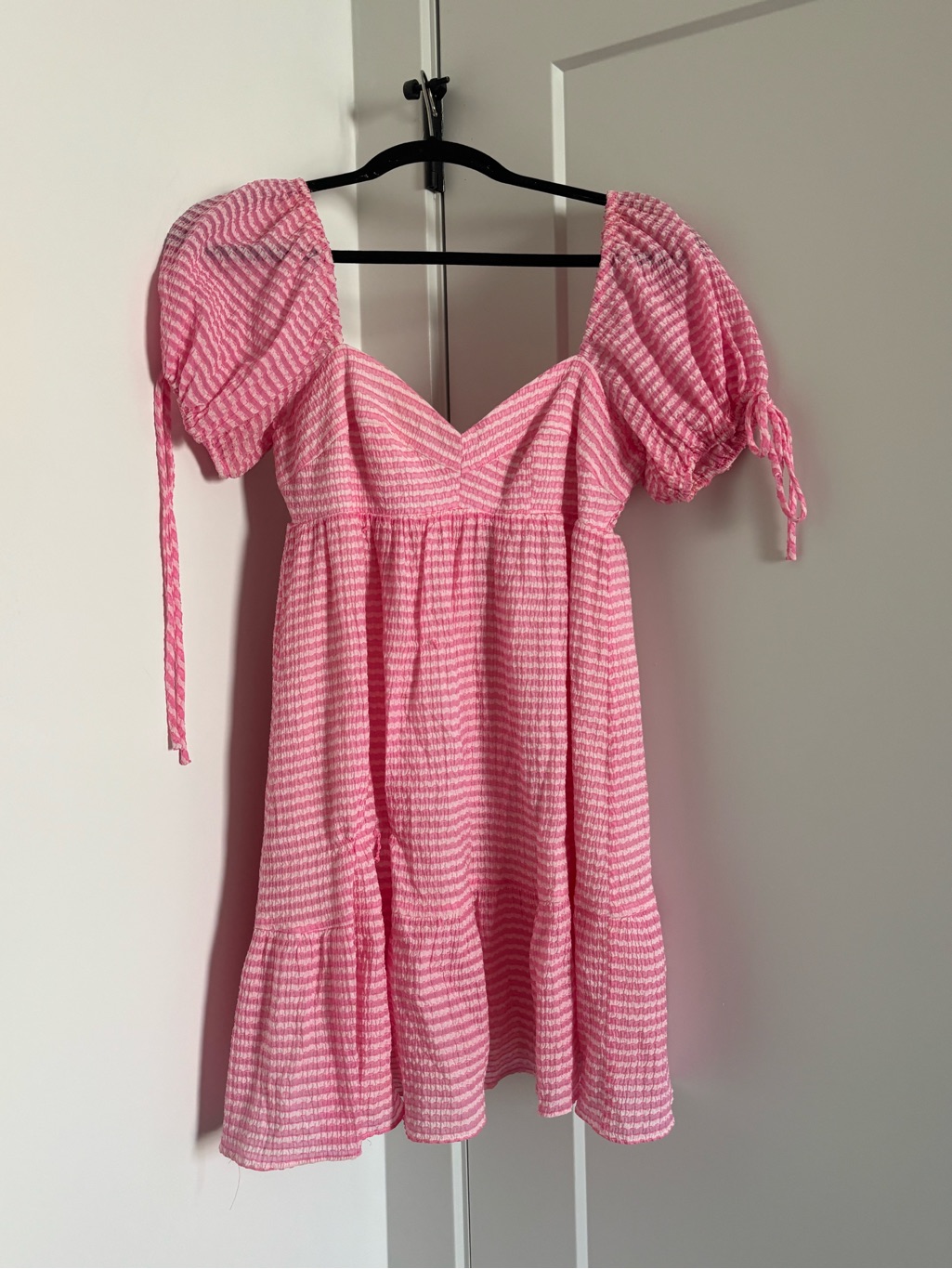 Amanda Uprichard Pink Puff Sleeve Mini Dress